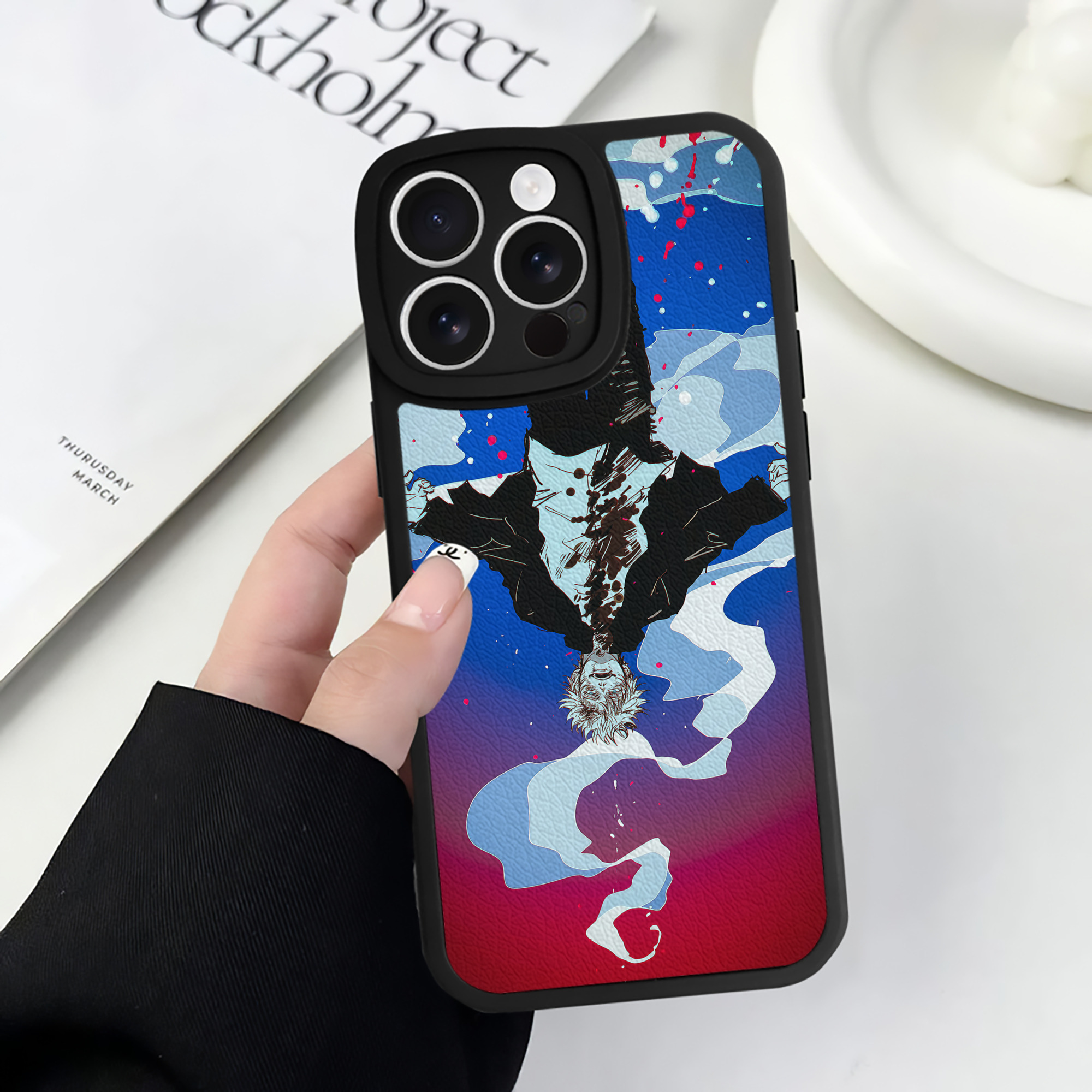 （画像用） 呪術廻戦 Jujutsu Kaisen 【iPhone 16シリーズ対応】シリコンスマホケース（レザー調） 材質：シリコン